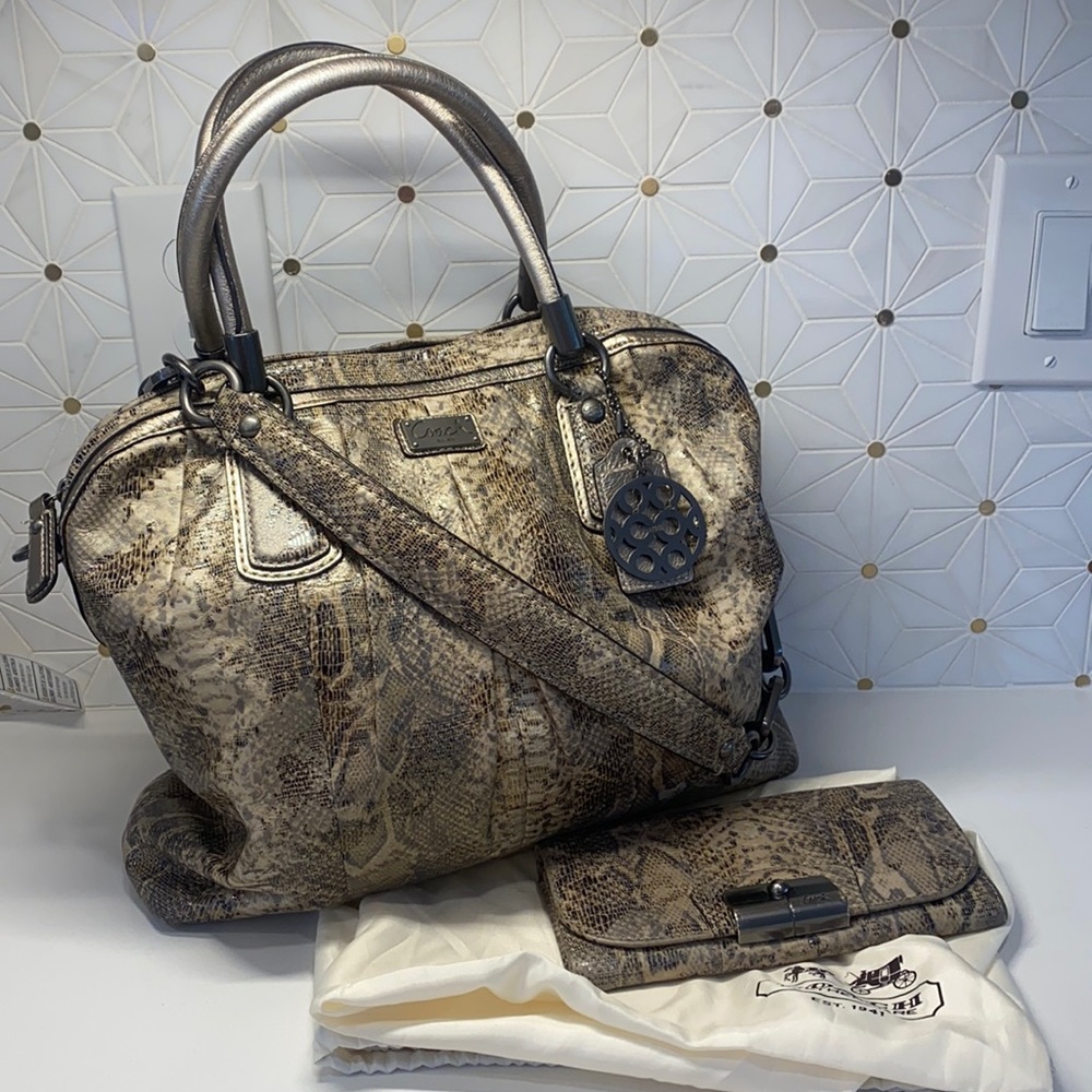 Authentic Python Coach Shoulder Bag With Matching… - image 1